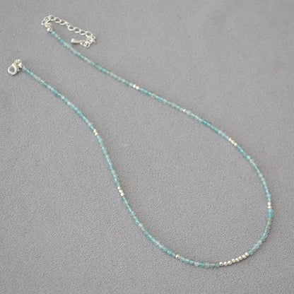 Fresh Elegant Minority Simple Aquamarine Real Necklaces