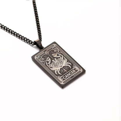 Men's Twee Constellations Logo Dog Tag Vintage Necklaces