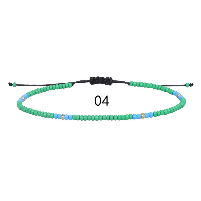 Colorful Bead Braided Anklet Summer Beach Bracelets