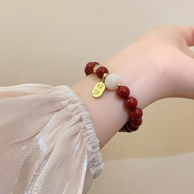 Women's Chinese Style Imitation Cinnabar Gourd Fu Bracelets