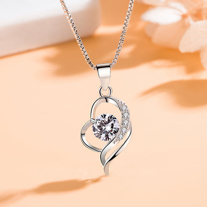 Popular Sier-plated Soft For Temperament Heart-shaped Pendants