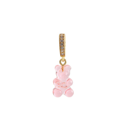 Women's & Men's Soft Candy Bear Heart-shaped Gold-plated Color Pendants