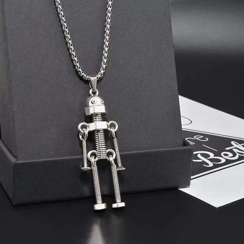 Women's & Men's Screw Robot Hip Hop Cool Long Necklaces