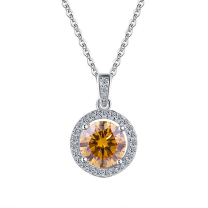 Women's Sterling Sier Round Bag Moissanite High-grade Pendants