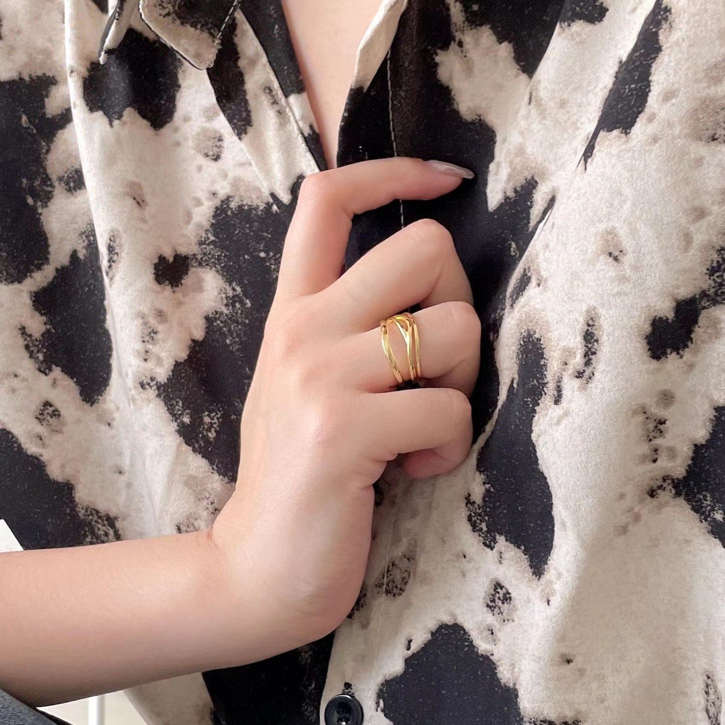 Style Designer French Sterling Sier Irregular Rings