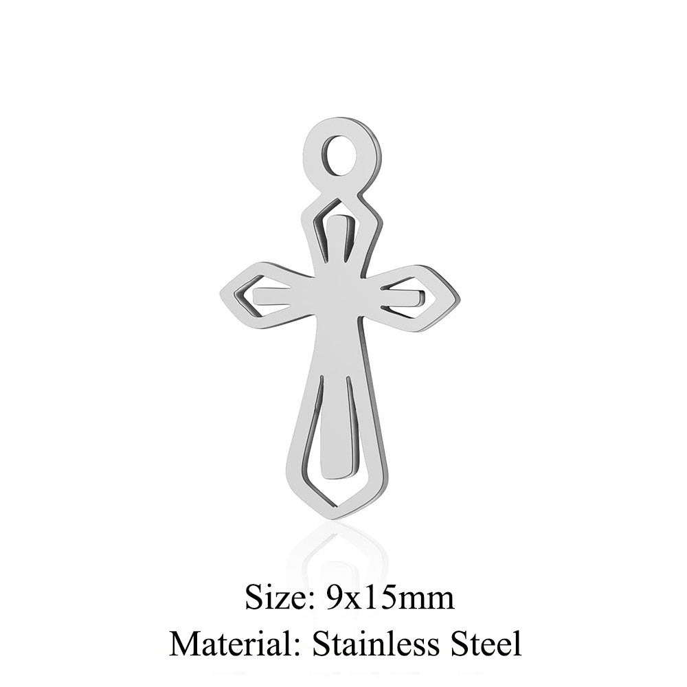 Titanium Steel Hollow Cross Crown Holy Device Pendants