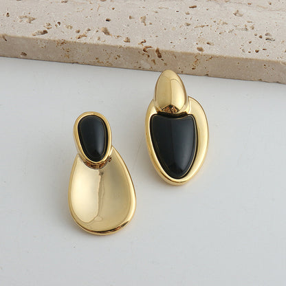 Black Onyx Female Pull Water Drop Necklaces