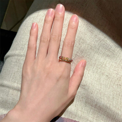 Glazed Butterfly Female Western Style Design High Sense Unique Rings