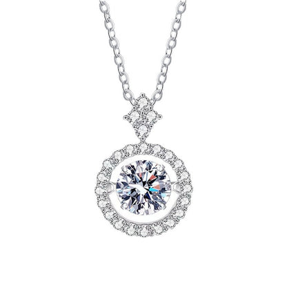 Sier Pulsatile Heart Moissanite Female Smart Pendants