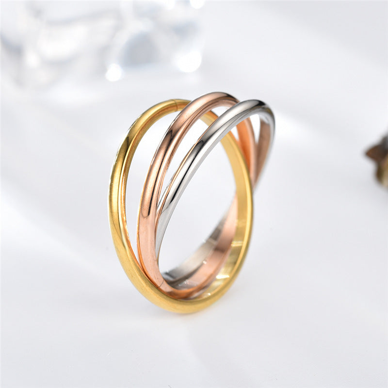 Stainless Steel Titanium Creative Geometric Hand Rings