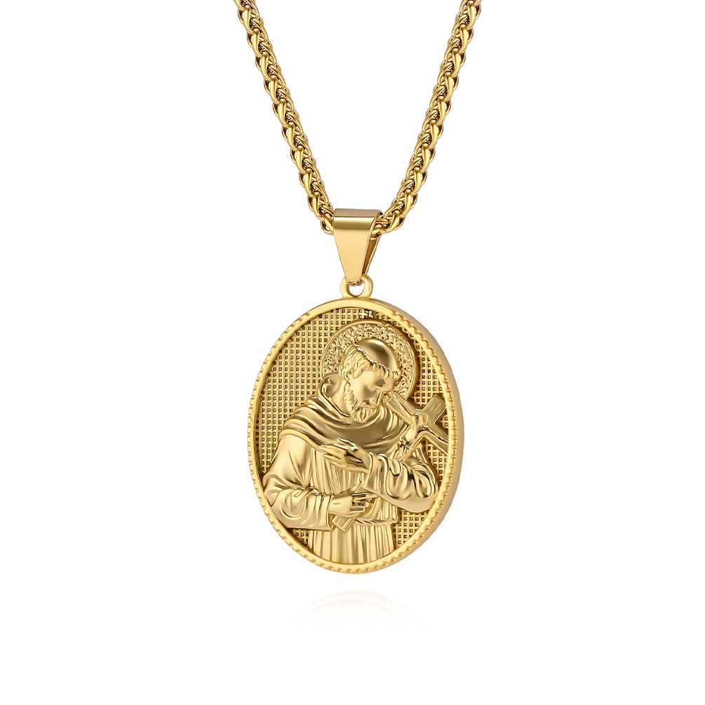 Round Plate Holy Father Son Jesus Pendants