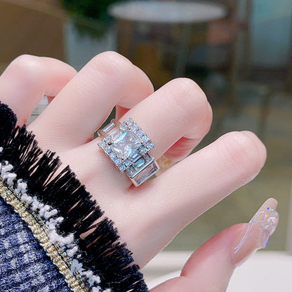 Rhinestone Zircon Light Luxury High-grade Design Rings