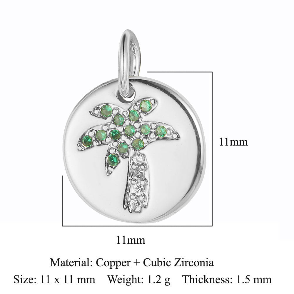 Wings Tower Copper Zircon Shell Pin Pendants