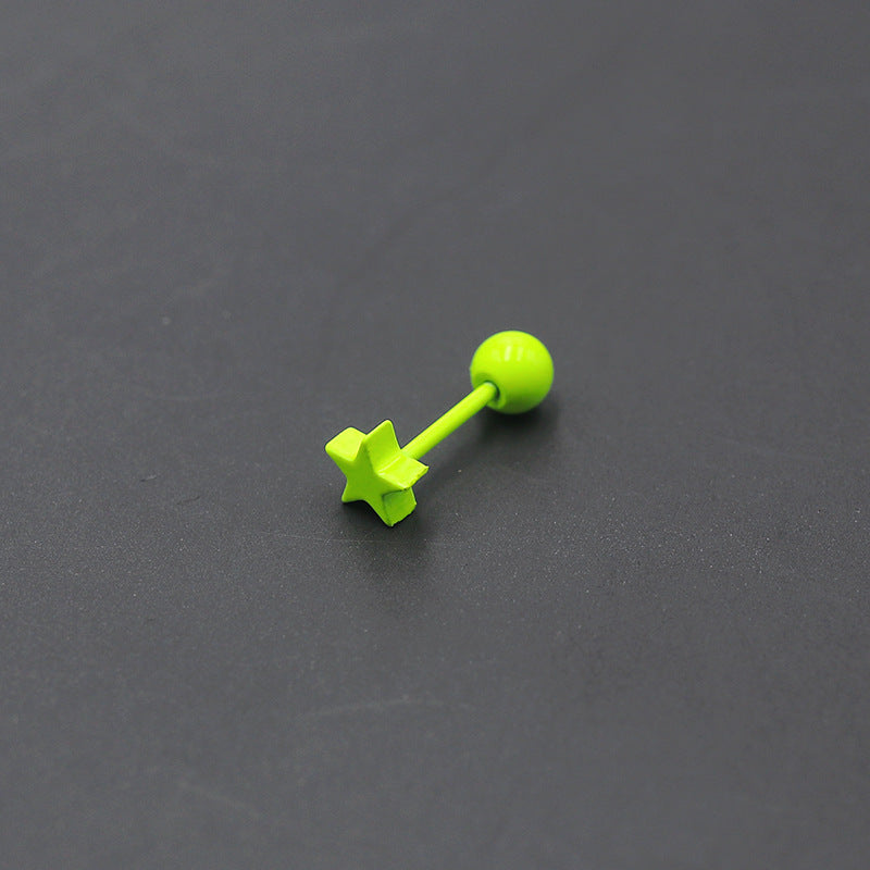 Fluorescent Color Small Ear Fashion Paint Earrings