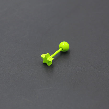 Fluorescent Color Small Ear Fashion Paint Earrings