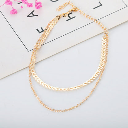 Lady Temperament Fashion Alloy Sequins Short Necklaces