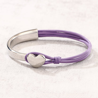 Style Stitching Leather Rope Love Heart Bracelets