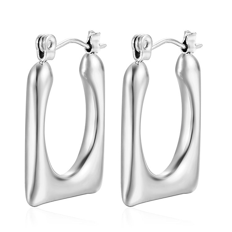 Women's Geometric Irregular Stainless Steel Niche Design Earrings