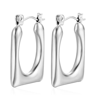 Women's Geometric Irregular Stainless Steel Niche Design Earrings