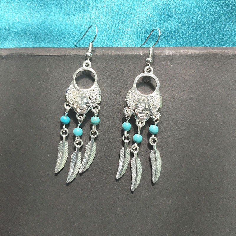 Crystal Imitation Sier Minority Phoenix Ancient Earrings