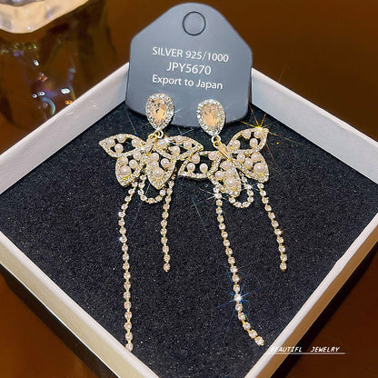 Women's Zircon Tassel High-grade Light Luxury Delicate Earrings