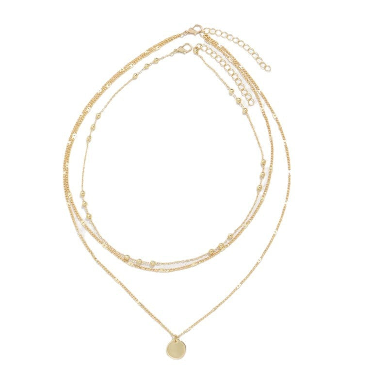 Women's Round Simple Clavicle Chain Neck Ornament Necklaces