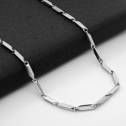 Men's Stainless Steel Chain Fashionable Handmade Diamond Square Titanium Necklaces