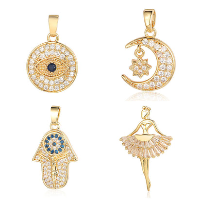 Universe Star Copper Zircon Perfume Bottle Pendants