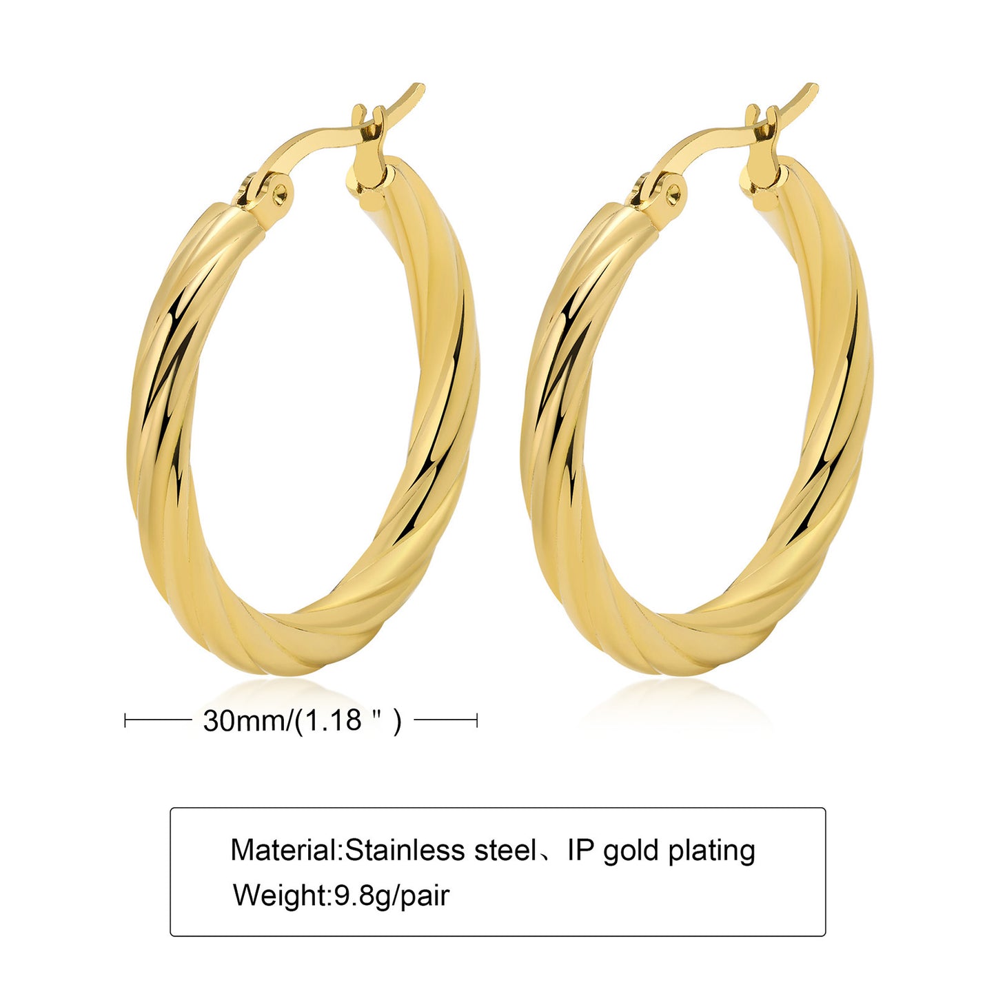 Women's Steel Twist Ear Gold Shaped Simple Stylish Earrings