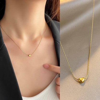 Women's Special Interest Light Luxury Small Heart Gold Pendants