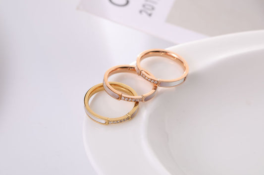 Women's Shell Fashionable Temperament Personality Titanium Steel Rings