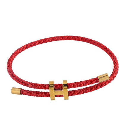 Rope Hard Pure Gold With Adjustable Titanium Steel Waterproof Bracelets