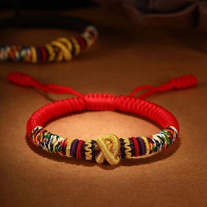 Men's Braided Red Rope Dragon Life Career Success Bracelets