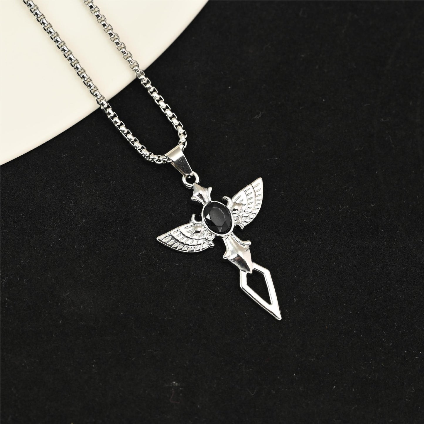 Men's Wings Korean Simple Retro Cross Street Necklaces