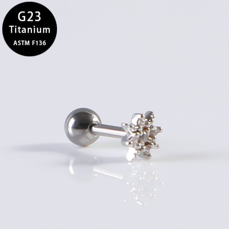 Ear Rivet Bone Pin Accessories Titanium Internal Thread Earrings