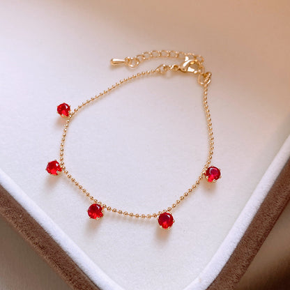 Women's High-grade Light Luxury Zircon Flower Fashion Chinese Valentine's Bracelets