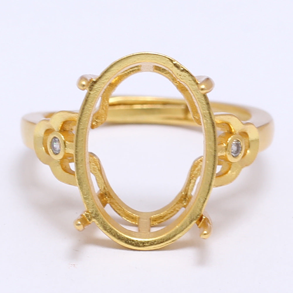 Frame Open Mouth Autumn Copper Alloy Electroplating Sier Rings