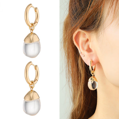 Women's Alloy Spot Drill Transparent Resin Personalized Earrings