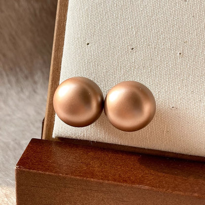 Women's Bread Beads Frosted Texture Pearl Temperamental Earrings