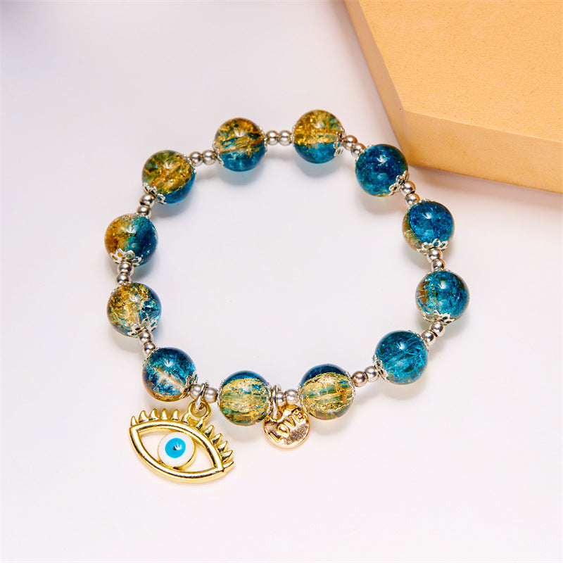 Cystal Crystal Turkish Devil's Eye Beaded Creative Hollow Bracelets
