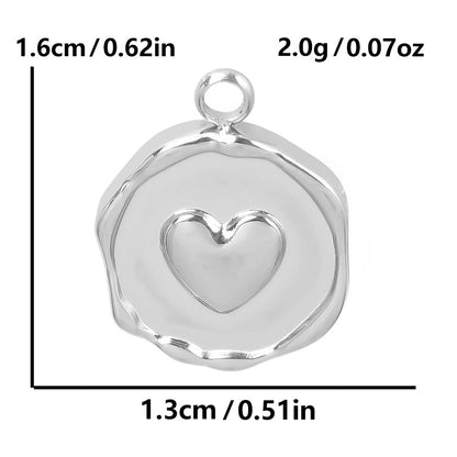 Steel Fashion Irregular Round Titanium Star Moon Love Heart Pendants