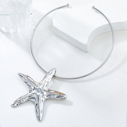 Women's Alloy Starfish Collar Exaggerated Trendy Metal Necklaces