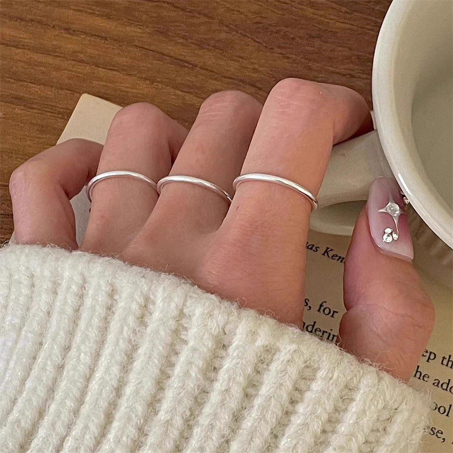 Women's Simple Sterling Sier Special Interest Light Rings