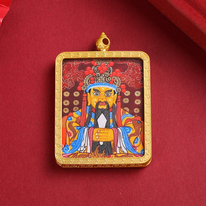 Tibet Fifth Master Previous Life Painted Pendants