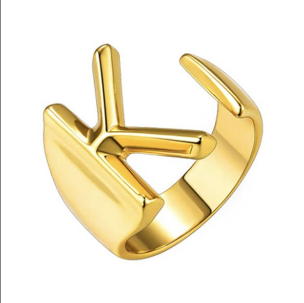 English Letters Female Opening Adjustable Fashion Rings