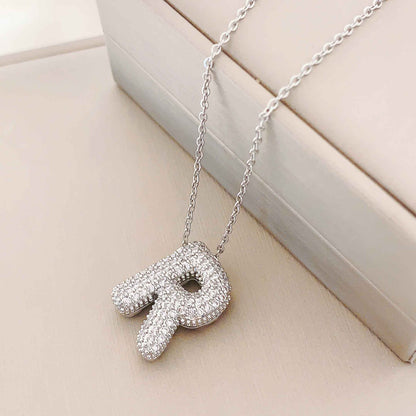 Women's Letter Hip Hop Full Zircon Exquisite Necklaces
