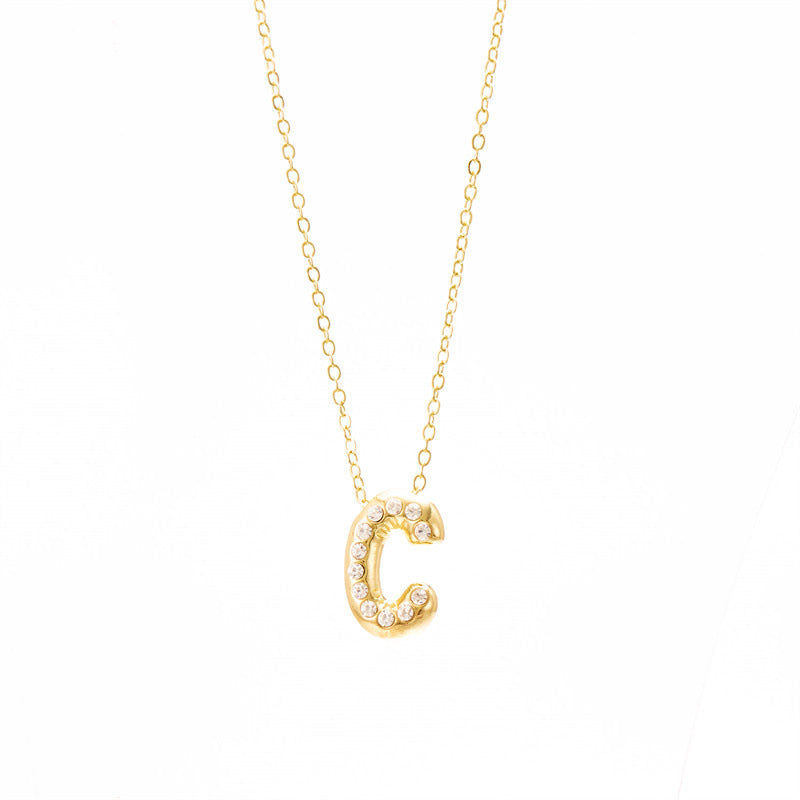 Chubby Letter Clavicle Chain Simplicity Birthday Necklaces