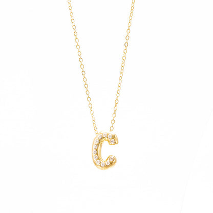 Chubby Letter Clavicle Chain Simplicity Birthday Necklaces