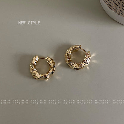 Cold Wind Circle Irregular Metal Korean Style High Rings