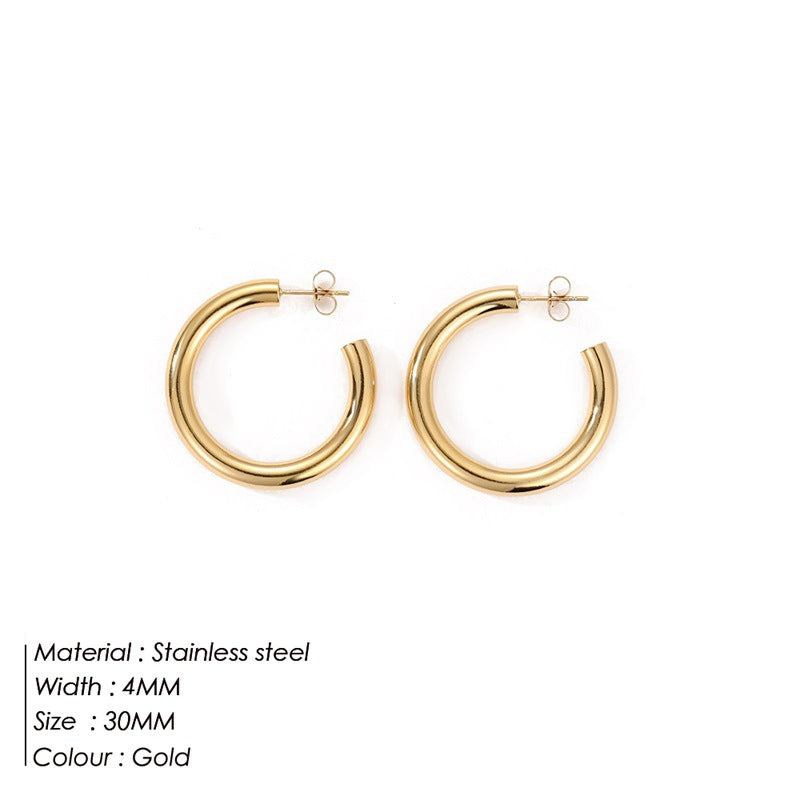 Stainless Steel Ear Gold Plated Jewelry Earrings